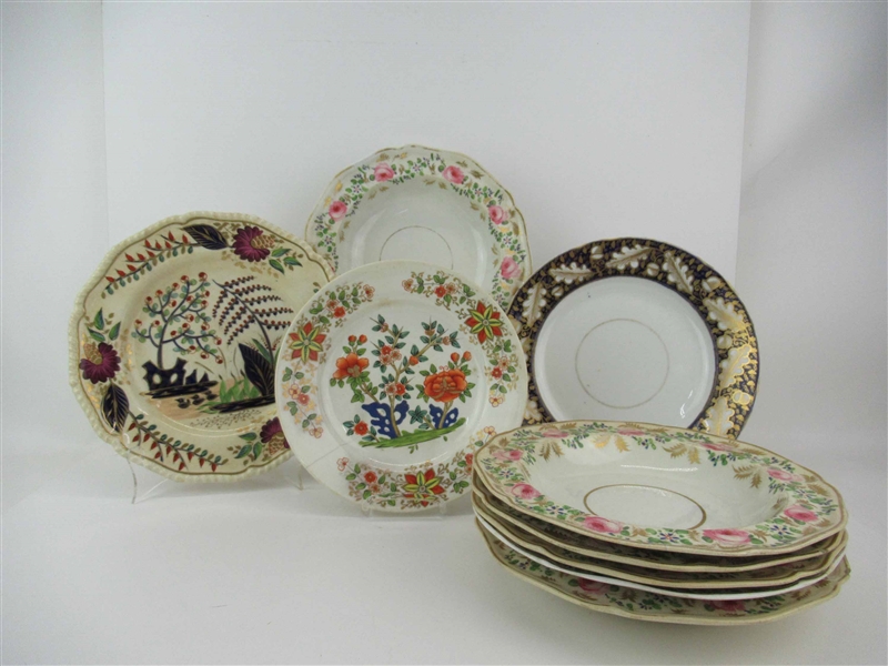 6 Antique Royal Crown Derby Rim Soup Bowls 