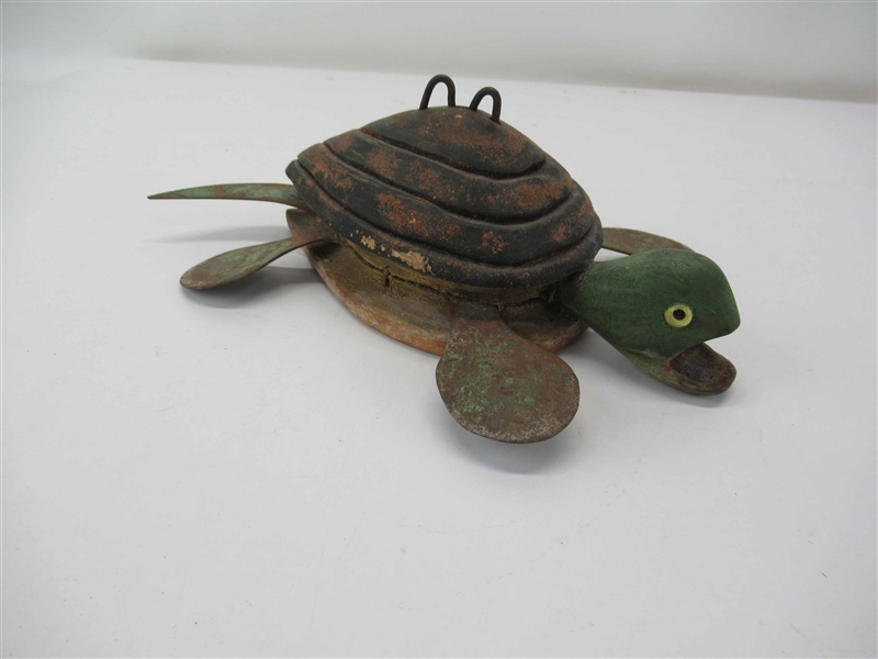 Carved and Painted Wood Turtle Decoy