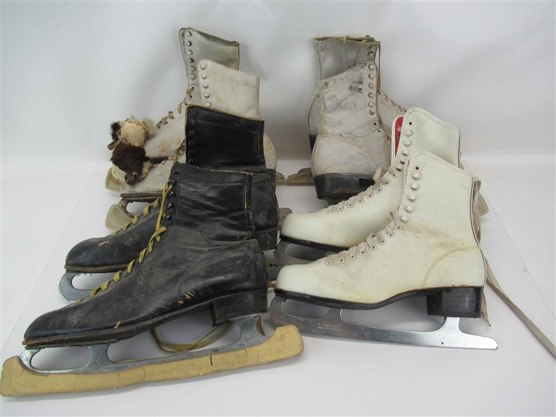 Four Pairs of Assorted Vintage Ice Skates