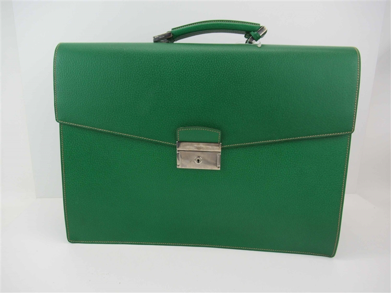 Prada Verde Green Leather Briefcase