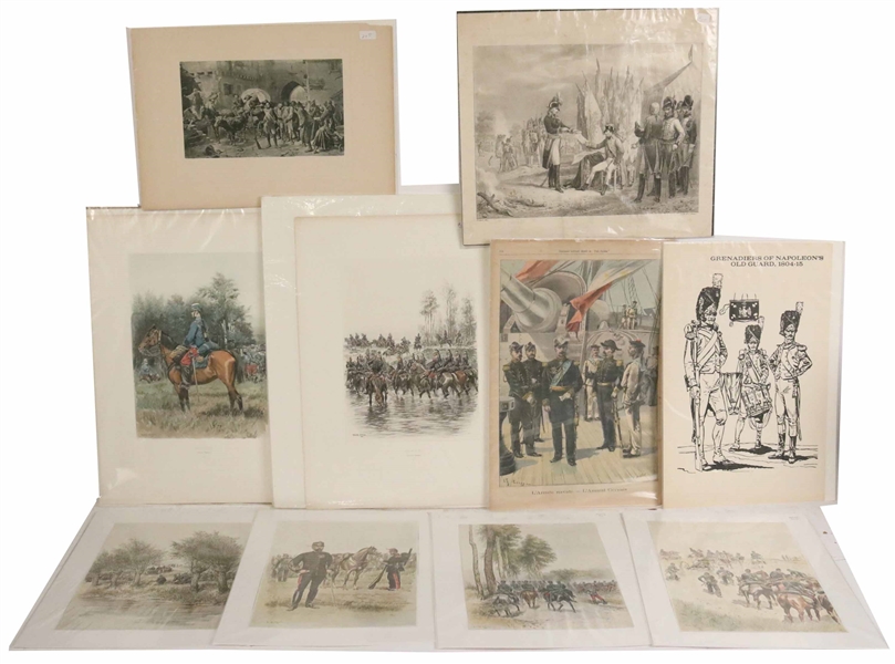 Ten French Military Prints