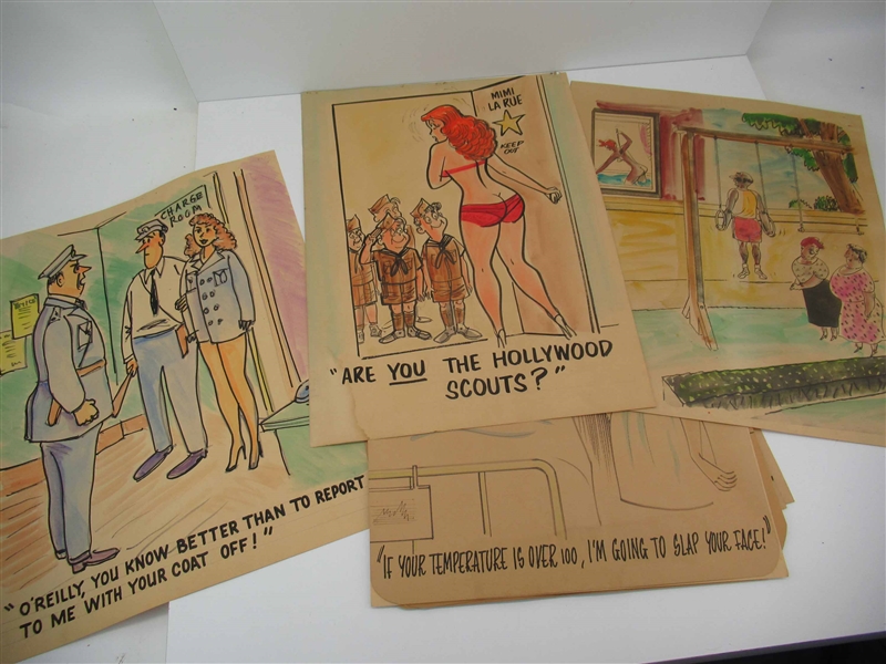 Group of 23 Assorted 1950s Satire Cartoons