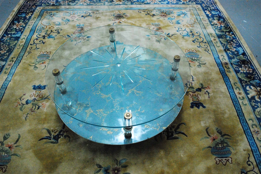 Modern Mirrored Glass Top Coffee Table