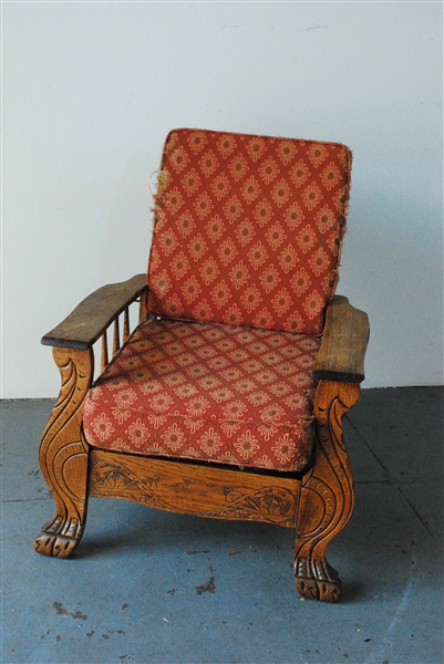 Oak Carved Morris Chair