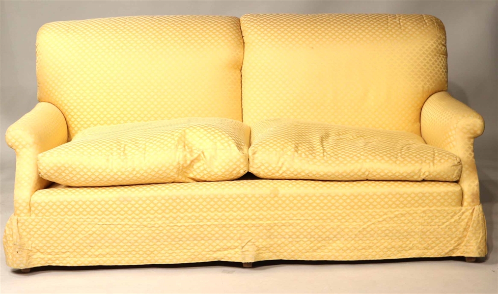 Contemporary Yellow-Upholstered Settee