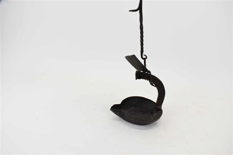 Hand Wrought Iron Betty Oil Lamp