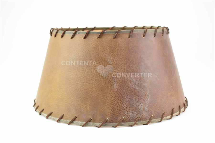 Brown Leather Stitched Lamp Shade