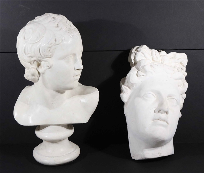 Two Plaster Busts of Classical Men