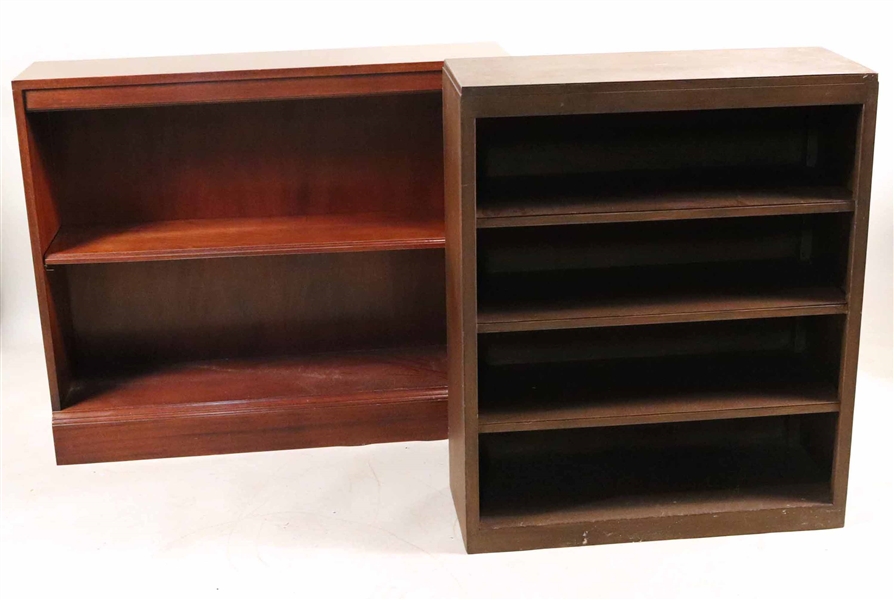 Two Bookshelves, Metal and Wood