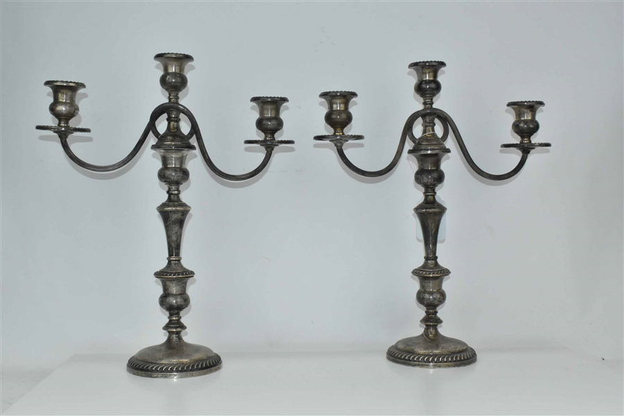 Pair of Preisner Sterling 3-Light Candelabras