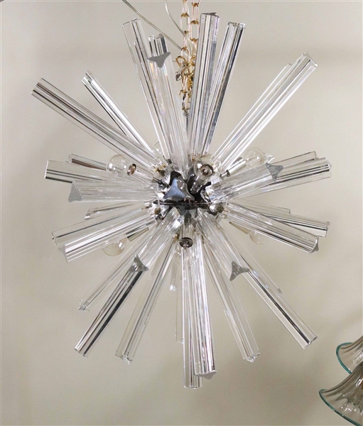 Modern Chrome and Glass Starburst Chandelier