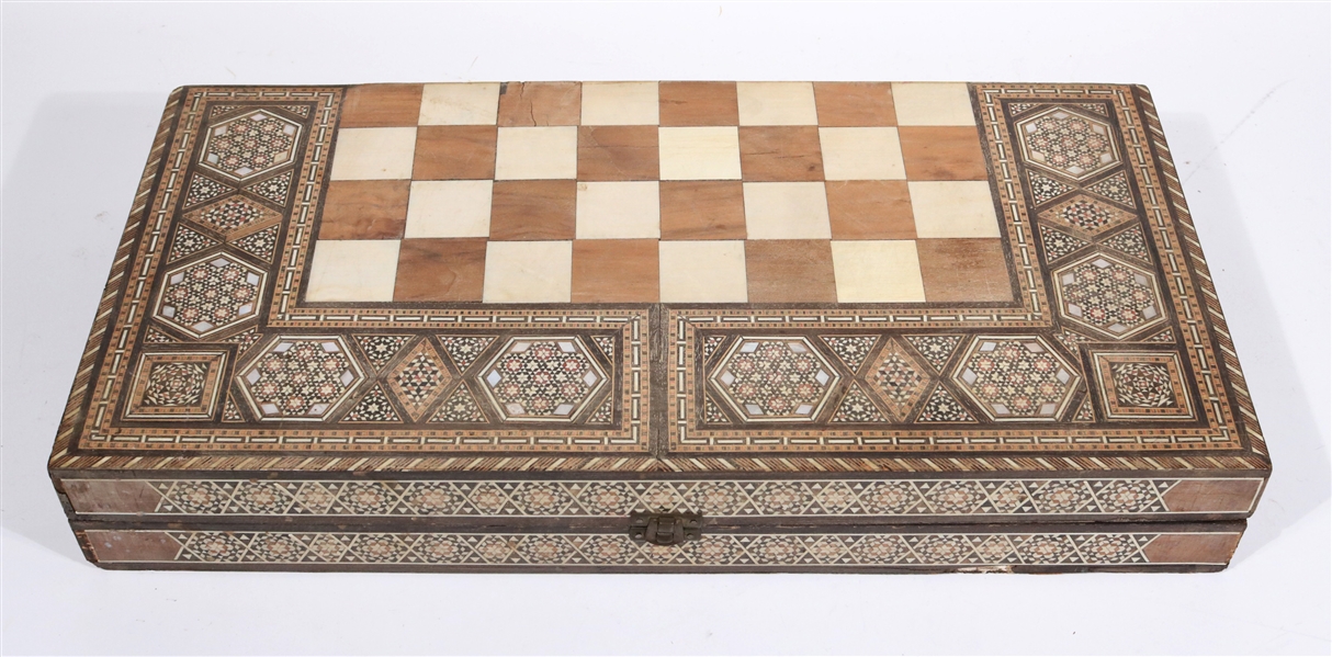 Moroccan Elaborately Inlaid Backgammon Set