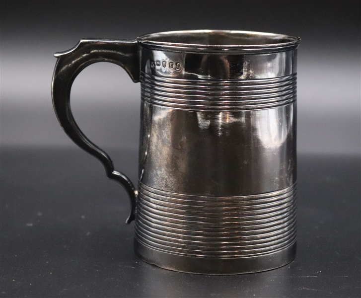 English Ribbed Sterling Silver Cup, 18th C