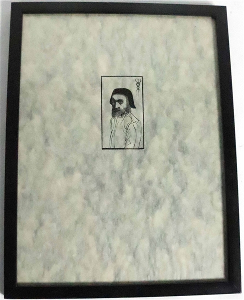 Woodblock Print, Bust of a Man