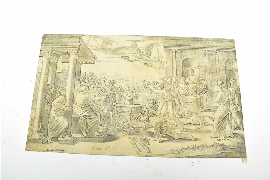 Martyrdom of St. Cecilia Engraving