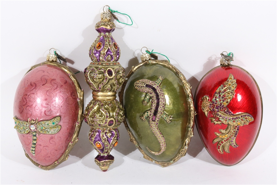 Lot Detail - Four Jay Strongwater Crystal Christmas Ornaments