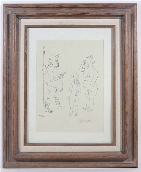 After George Grosz Print, Caricature Figures
