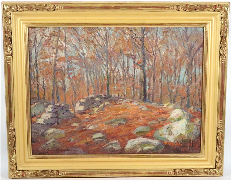 Robert E. Owen, Oil on Canvas, Autumnal Landscape