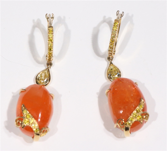 Pair of Laura Munder Mandarin Garnet Earrings