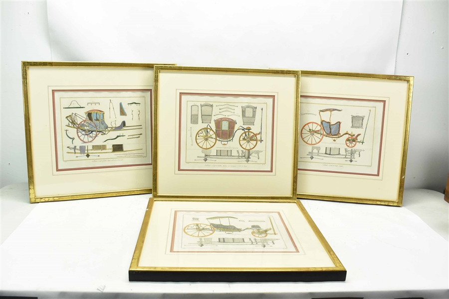 Four Assorted D. Diderot Colored Engravings