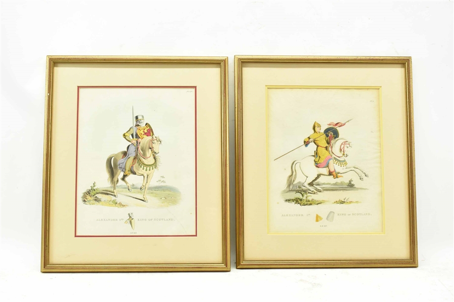 Two Colored Engravings of The King of Scotland
