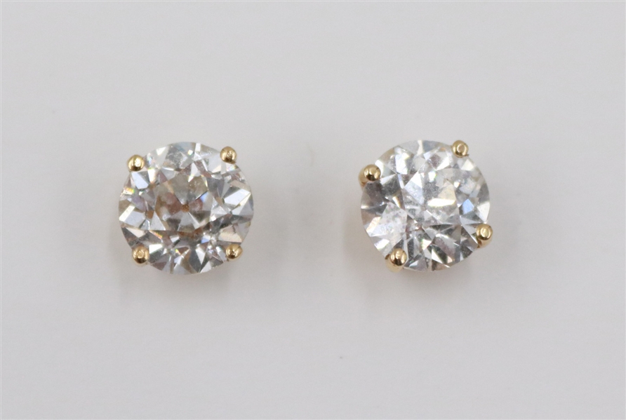 Lot Detail - Pair of Old European Cut Diamond Stud Earrings