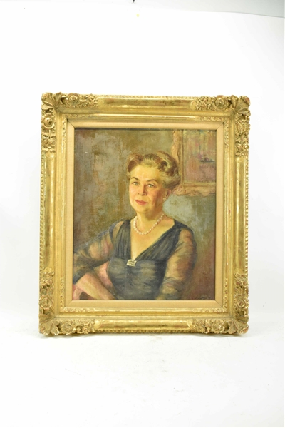 Oil on Canvas Portrait of Distinguished Lady