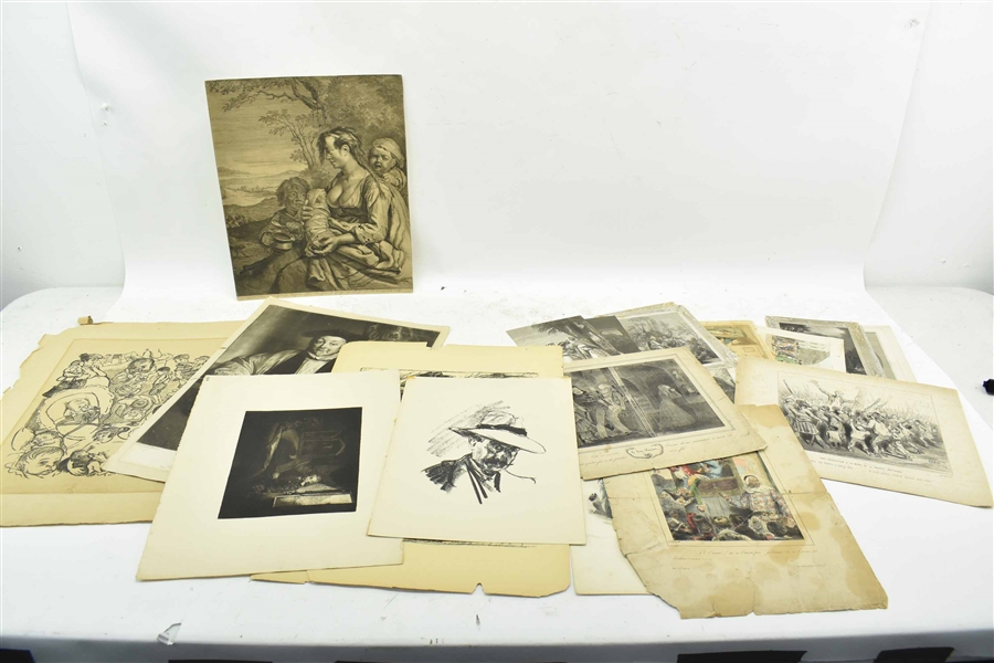 Group of Assorted Antique Engravings and Prints