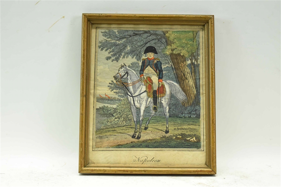 Antique Hand Colored Engraving of Napoleon