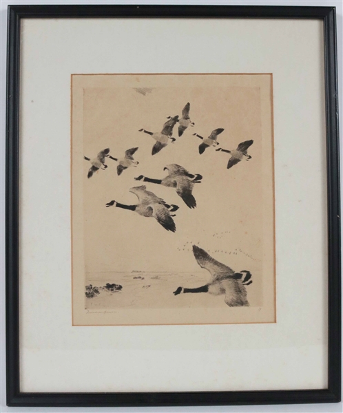 Frank Weston Benson, Etching, Canada Geese