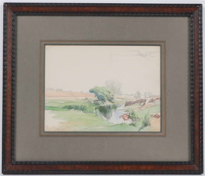 Peter Moran, Watercolor and Pencil, East End, LI