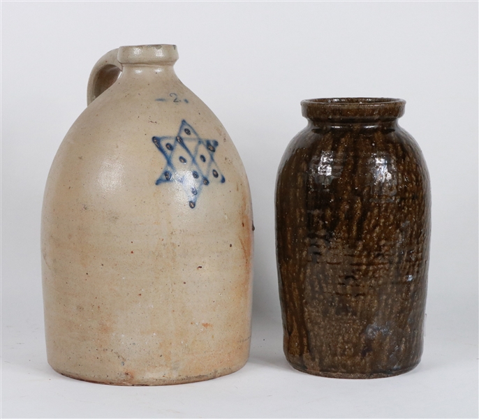 Two Gallon Six-Point Star Stoneware Jug