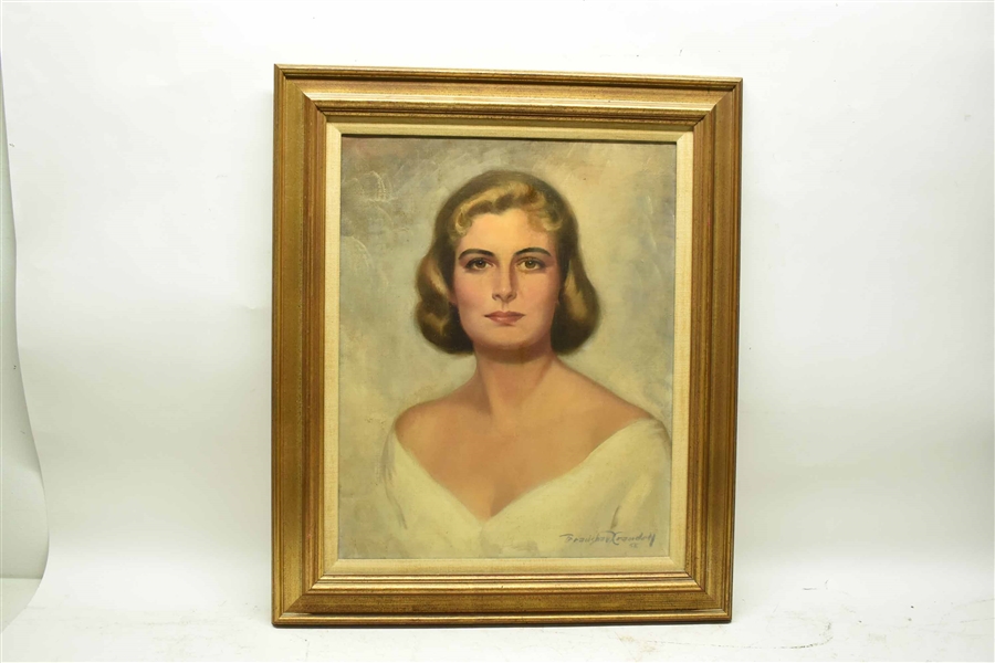 Bradshaw Crandell Oil on Canvas Portrait of Woman