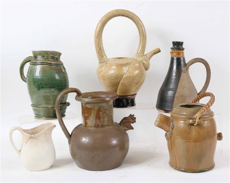 Six Ceramic Pitchers and Teapots