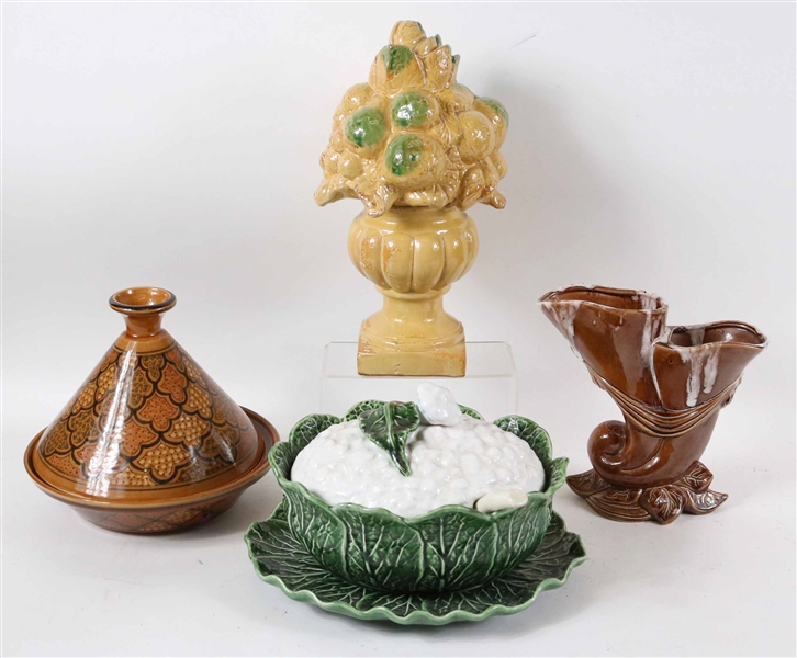 Four Glazed Ceramic Table Articles