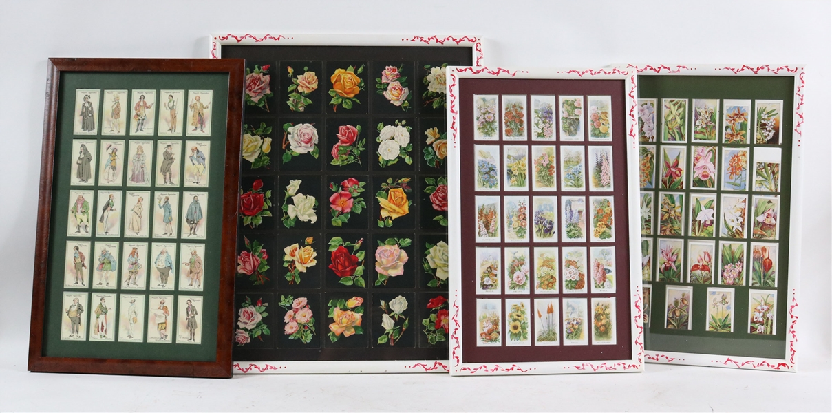 Four Framed Sets of Cigarette Cards