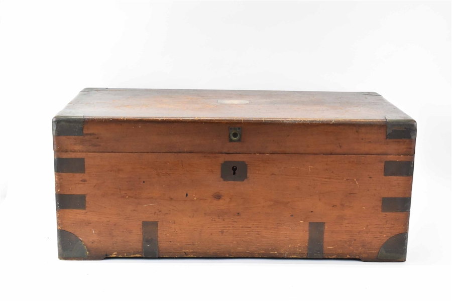 Antique Asian Camphor Wood Traveling Chest