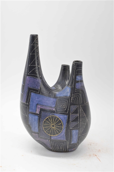 Abstract Pottery Bud Vase