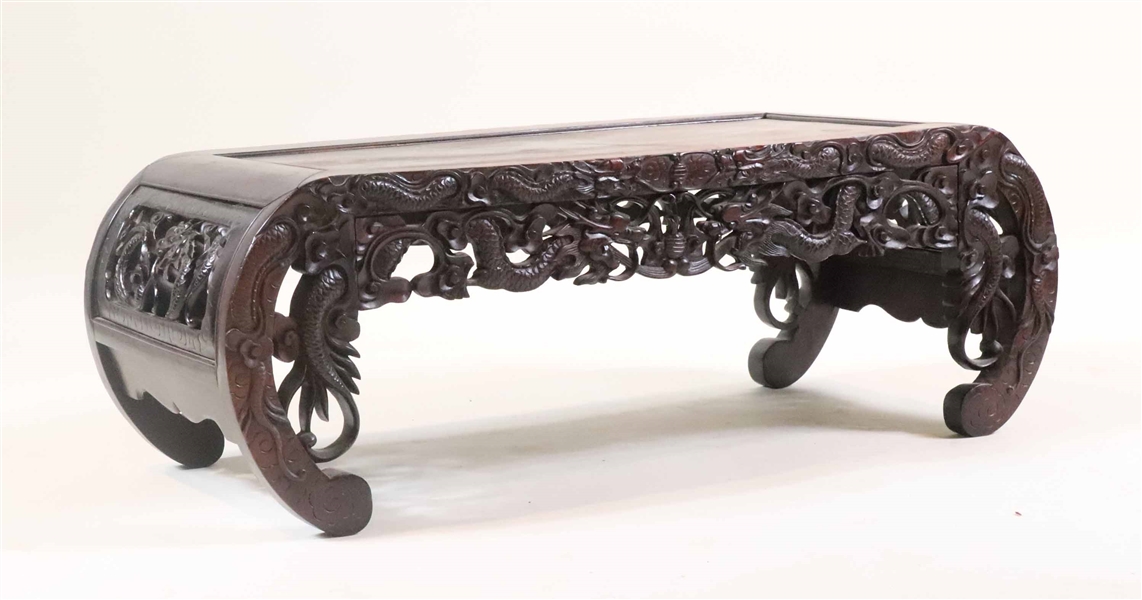 Chinese Carved Hardwood Low Table