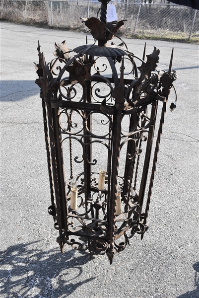 Large Wrought Iron Hanging Lantern