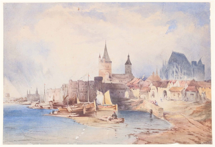 Michael Neher, Watercolor, View of Cologne
