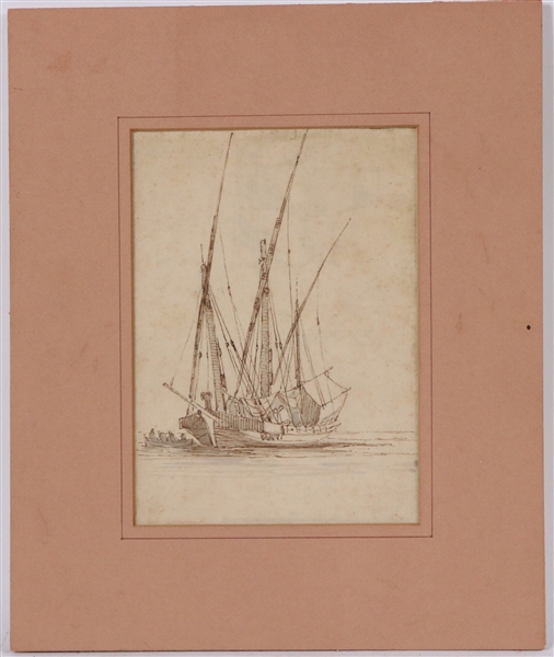 Claude Joseph Vernet, Mixed Media, Study of Boats