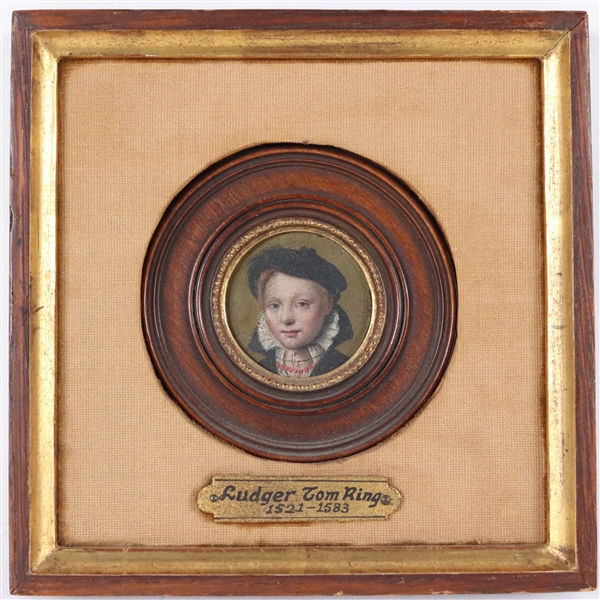 Oil on Paper, Portrait of a Young Boy with a Cap