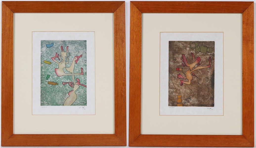 Two Roberto Matta Lithographs, Abstract Figures