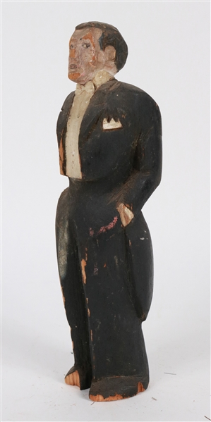 Carved and Painted Pine Figure of a Gentleman