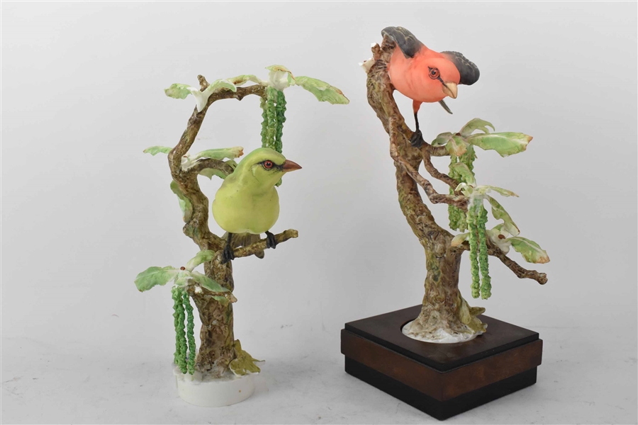 2 Dorothy Doughty Scarlet Tanager Porcelain Birds