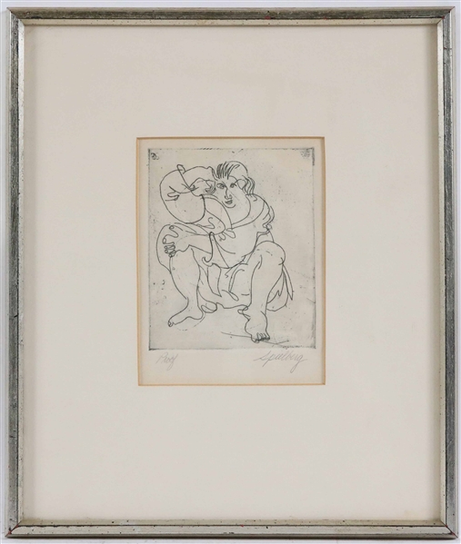 Hertha Spielberg, Lithograph, Seated Woman
