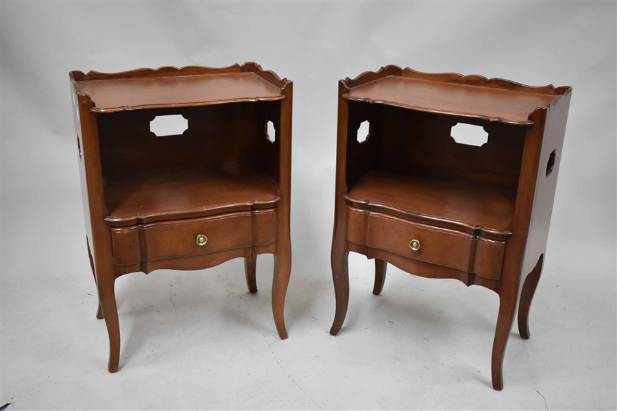 Pair of Provincial Style 1 Drawer Bedside Tables