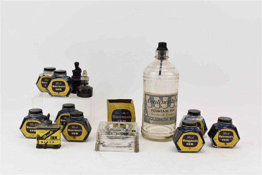 RARE Vintage Watermans Fountain Pen Ink Bottles