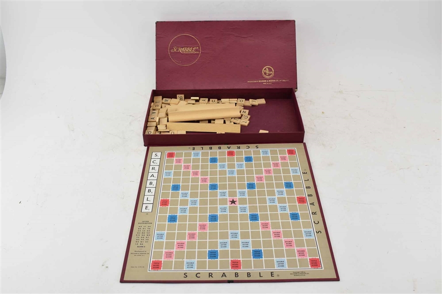 Vintage Red Box Scrabble Board Game